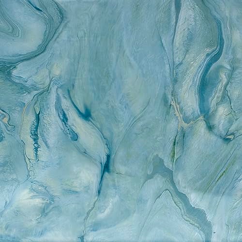 Bumoo Blue Marble Wallpaper 16"×236" Peel and Stick Contact Paper Blue and Gold Self Adhesive Granite Glossy Ocean Pattern Vinyl Waterproof Removable Sticker for Countertops Meeting Room Bedroom Bathroom - Image 1