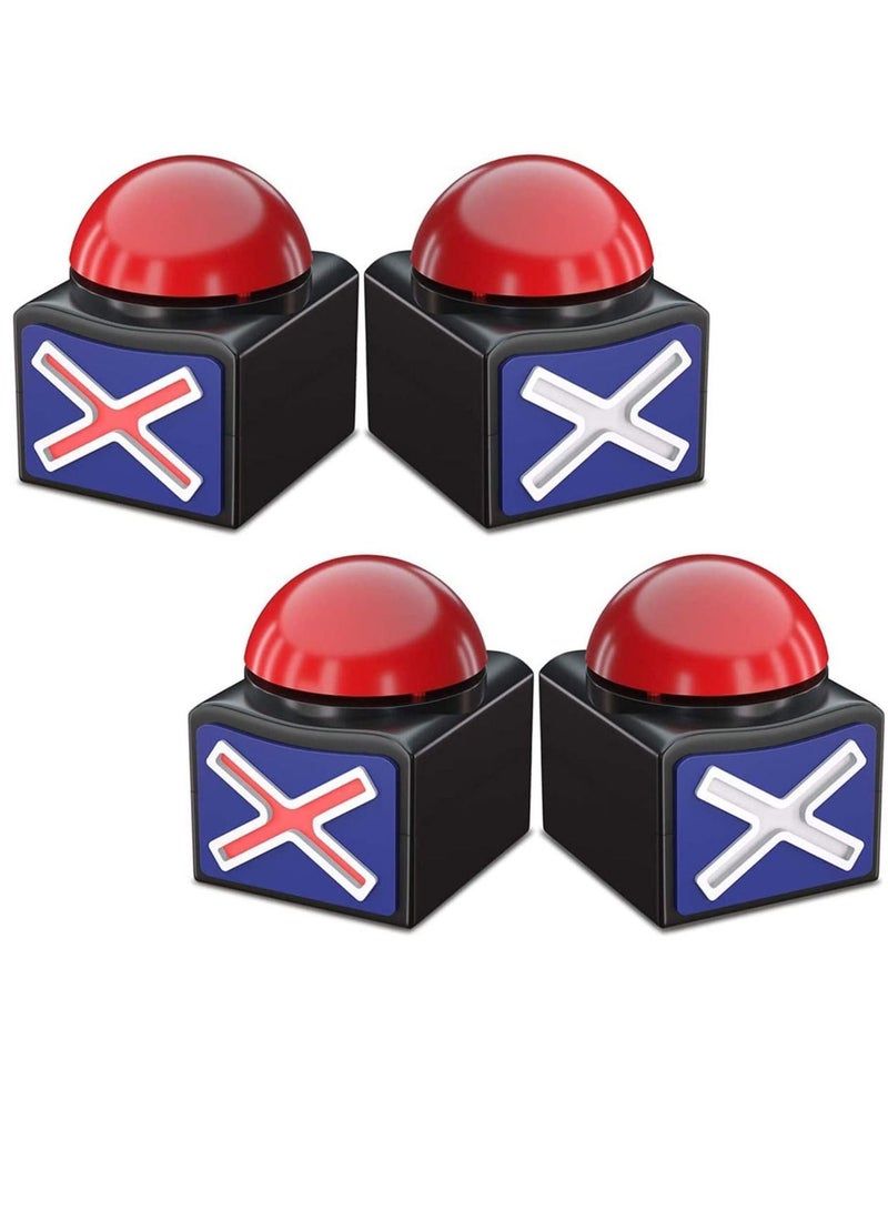 Beauenty 4 Packs Party Game Buzzer Toy Quiz Answer Buzzers With Light and Alarm Sound For Party Contest Prop Kids Adult Classroom Family Reunion Trip Gift - Image 1