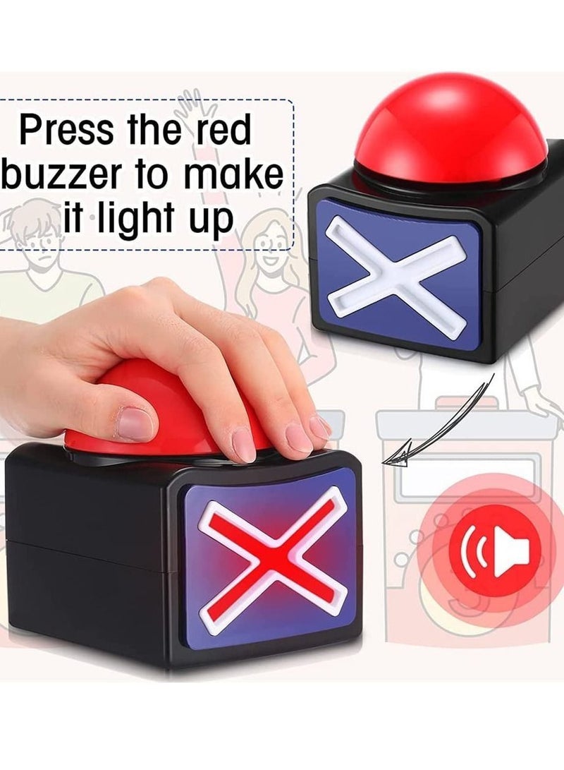 Beauenty 4 Packs Party Game Buzzer Toy Quiz Answer Buzzers With Light and Alarm Sound For Party Contest Prop Kids Adult Classroom Family Reunion Trip Gift - Image 4