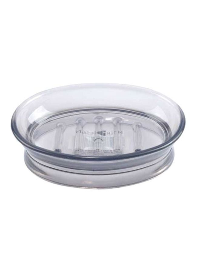 InterDesign Franklin Soap Dish Clear 15.8x4.867x13.6cm - Image 1