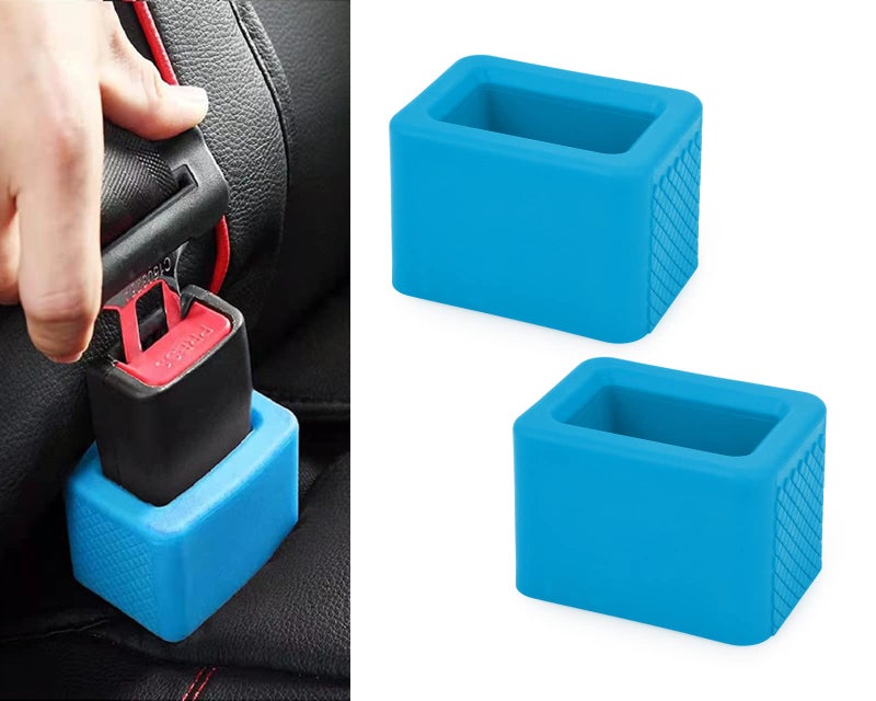 DS.DISTINCTIVE STYLE DS. DISTINCTIVE STYLE Seat Belt Holder Easy Access Seatbelt Accessories for Kids 2 Pieces (Blue) - Image 1