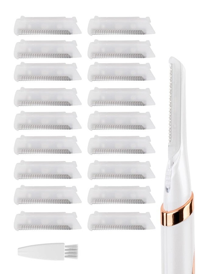 GOMINYUF 18 Pcs Replacement Blades for Finishing Touch Flawless Dermaplane Glo Sonic Vibrating Facial Exfoliator, Replacement Heads Only Specific for Flawless Vibrating Dermaplane Razor - Image 1
