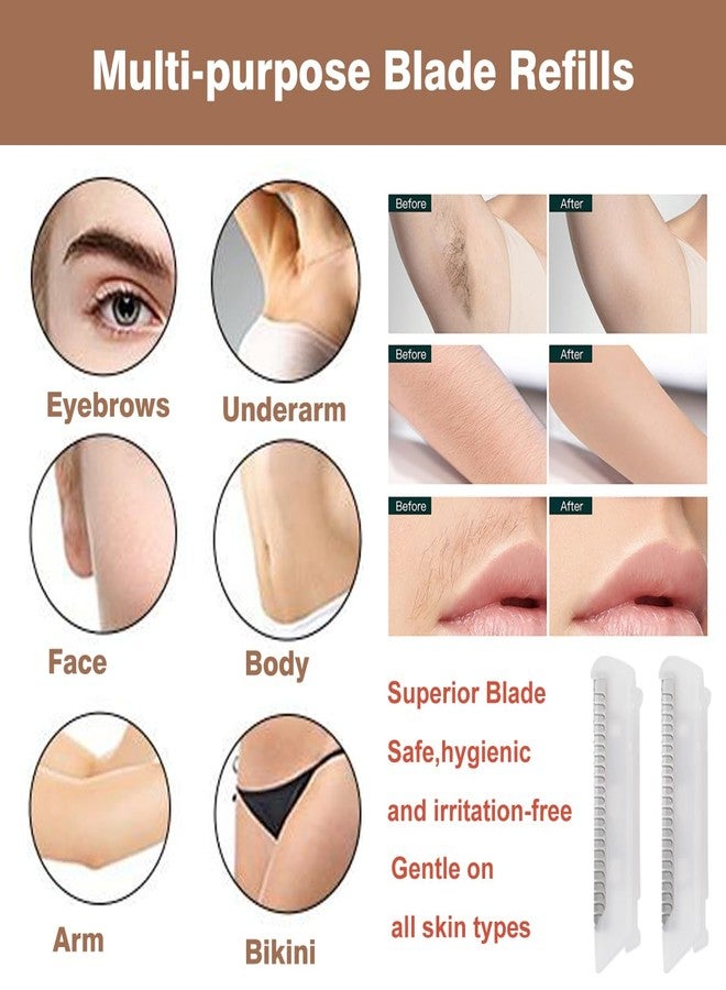 GOMINYUF 18 Pcs Replacement Blades for Finishing Touch Flawless Dermaplane Glo Sonic Vibrating Facial Exfoliator, Replacement Heads Only Specific for Flawless Vibrating Dermaplane Razor - Image 4