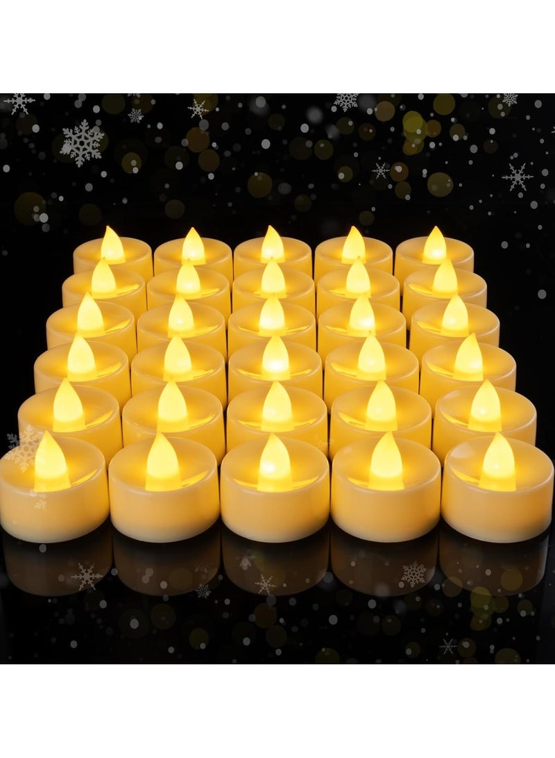 MOMENT 12Pack Flameless Led Tea Lights Candles, Realistic And Bright Flickering Long Lasting Battery-Powered, Ideal Party, Wedding, Birthday, Gifts Home Decoration Warm Yellow - Image 1