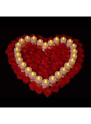 12Pack Flameless Led Tea Lights Candles, Realistic And Bright Flickering Long Lasting Battery-Powered, Ideal Party, Wedding, Birthday, Gifts Home Decoration Warm Yellow - view 3