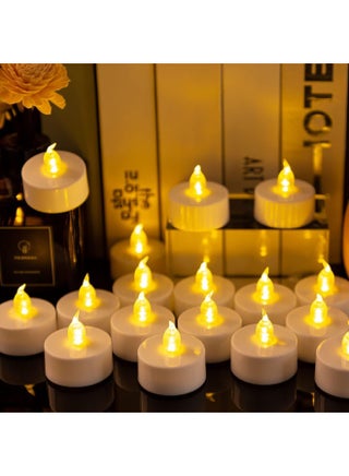12Pack Flameless Led Tea Lights Candles, Realistic And Bright Flickering Long Lasting Battery-Powered, Ideal Party, Wedding, Birthday, Gifts Home Decoration Warm Yellow - view 2