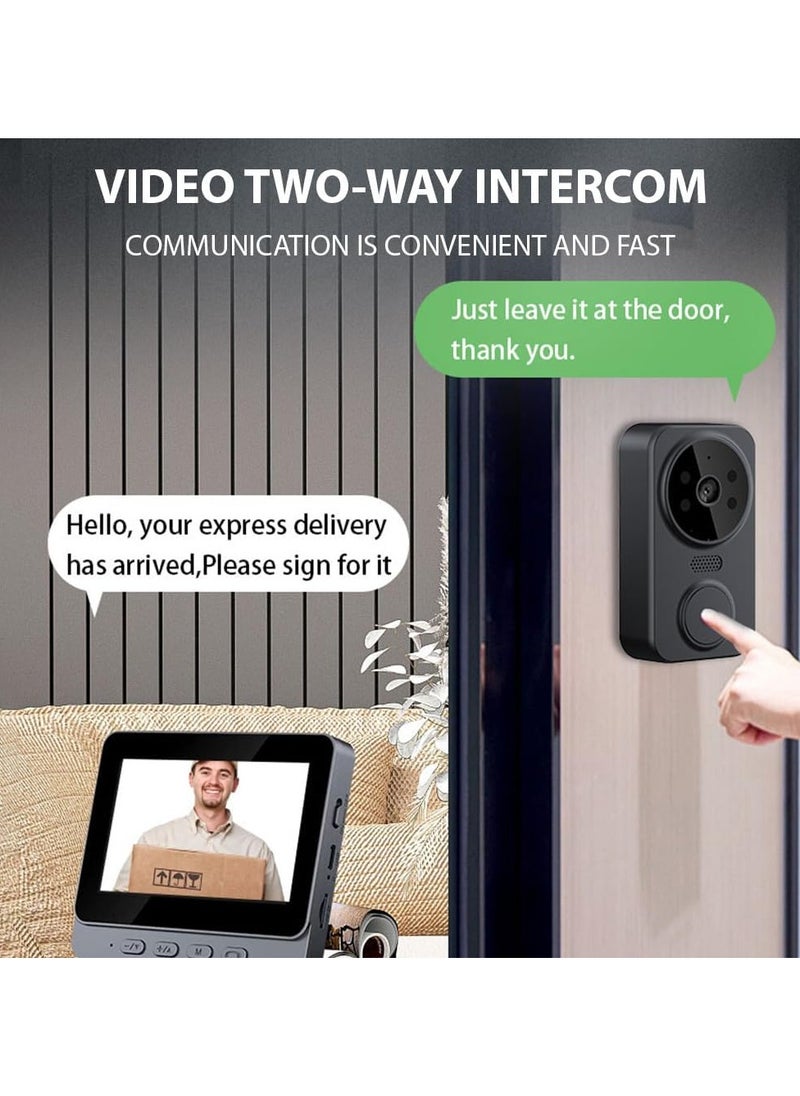 General - Wireless Video doorbell - 4.3-inch IPS display and wireless HD doorbell camera, wireless video intercom doorbell with screen, 2 square talk, night vision, easy to install - Image 1