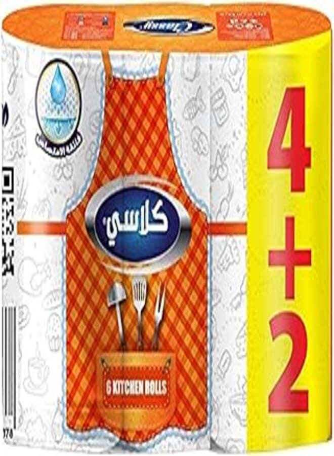 Classy Kitchen Tissue Roll, 6 Rolls