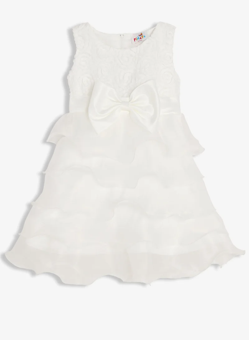 Pinata White Embroidered Tier Occasion Dress