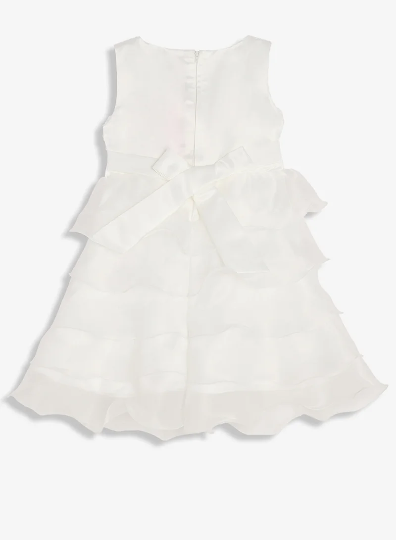 Pinata White Embroidered Tier Occasion Dress