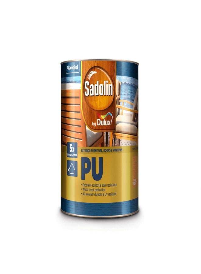 سادولين من دولوكس | ملمع خشب بولي يوريثان بلمسة نهائية غير لامعة للأسطح الخارجية | مقاومة ممتازة للخدوش والبقع والتشققات | مقاوم للماء، متين في جميع الأحوال الجوية ويدوم طويلاً، 4 لترات