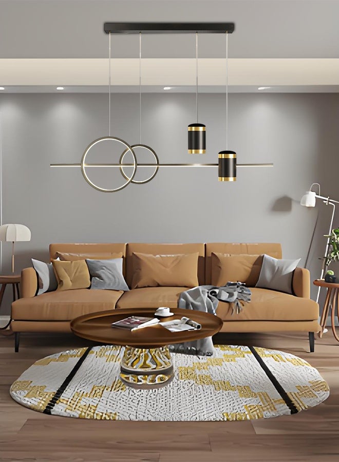 Dining room chandelier in a branch shape, luxurious and modern minimalist style. Projection of star patterns in the Nordic style on the long dining table lamps. - Image 3