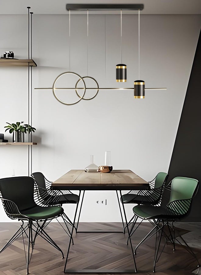 Dining room chandelier in a branch shape, luxurious and modern minimalist style. Projection of star patterns in the Nordic style on the long dining table lamps. - Image 2