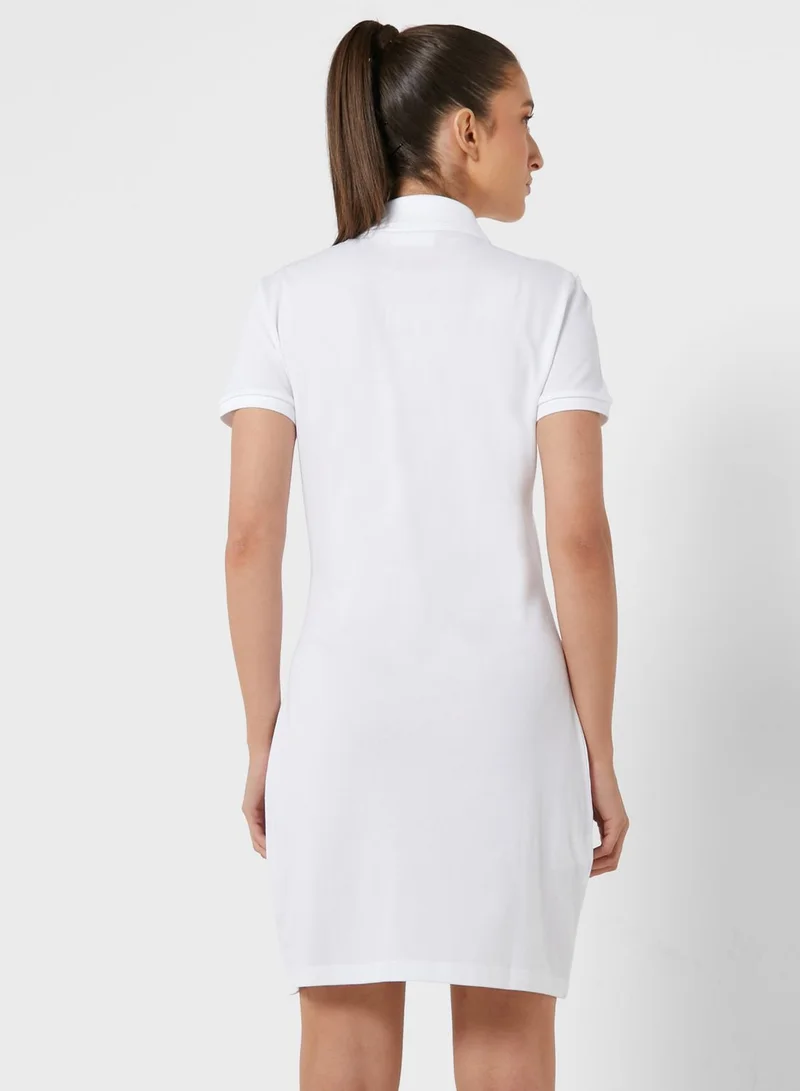 LACOSTE Button Detail Polo Dress