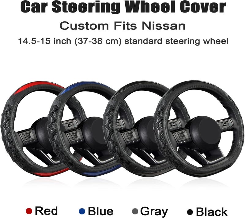 GIANT PANDA Steering Wheel Cover for Nissan Altima Rogue - Car Steering Wheel Cover for Nissan D Shape(Blue-D-Shaped) - Image 5