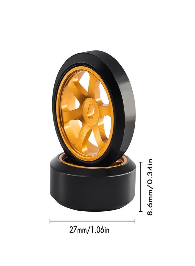 Abendor 6 Spoke Wheel Rims & Rc Car Drift Tires for 1/28 RC Hobby Model Car, [2*Narrow+2*Wide] 4 Pcs 20mm Aluminum Alloy Rims with Tires for Wltoys K969 K989 P929 AWD XRX AMZ WL DRZ GLA BZ - Image 3