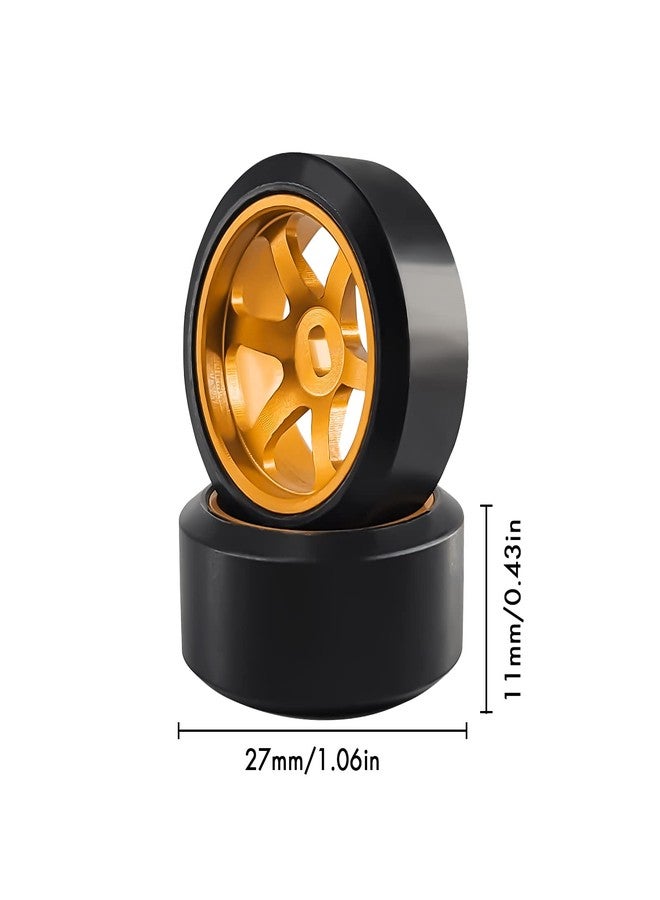 Abendor 6 Spoke Wheel Rims & Rc Car Drift Tires for 1/28 RC Hobby Model Car, [2*Narrow+2*Wide] 4 Pcs 20mm Aluminum Alloy Rims with Tires for Wltoys K969 K989 P929 AWD XRX AMZ WL DRZ GLA BZ - Image 4