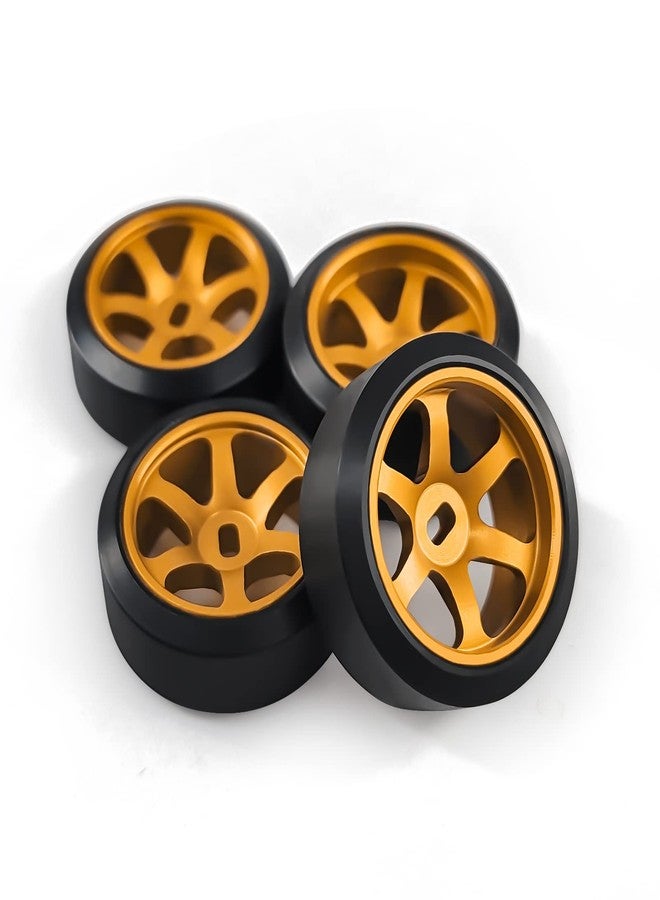 Abendor 6 Spoke Wheel Rims & Rc Car Drift Tires for 1/28 RC Hobby Model Car, [2*Narrow+2*Wide] 4 Pcs 20mm Aluminum Alloy Rims with Tires for Wltoys K969 K989 P929 AWD XRX AMZ WL DRZ GLA BZ - Image 2