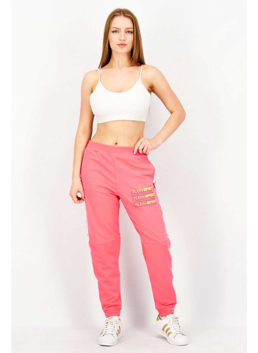 Plein Sport - Women Sportswear Fit Brand Logo Training Pants, Pink - Image 1