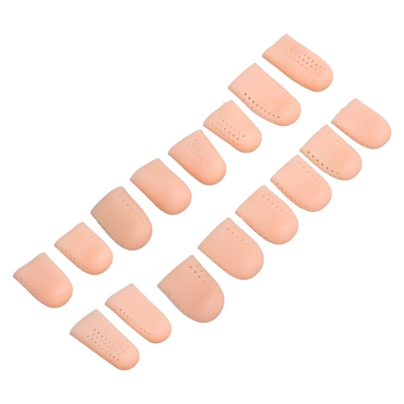 Silicone Finger Covers: 8 Pairs (2 Large 6 Small) Hole Design Soft Wear Proof Finger Cots - Non Irritating Durable Finger Protectors for Home Office Cooking Crafting Medical Food Handling - Image 2