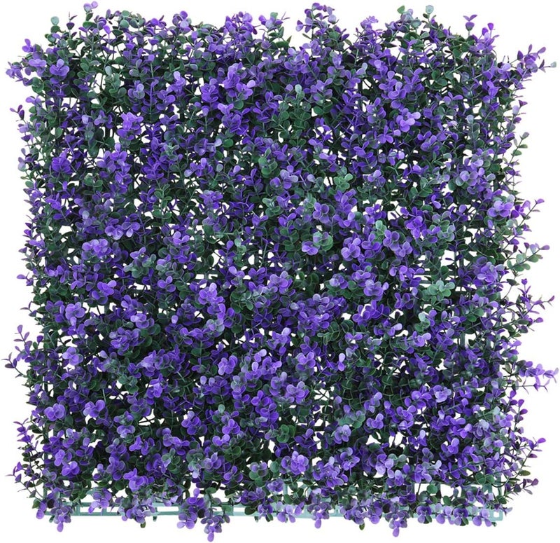 Windscreen4less 6 PCS 20"x20" Artificial Boxwood Panels Faux Plant Grass Green Wall Panel Decoration for Outdoor Indoor Garden Backyard (Lavender Purple) - Image 1