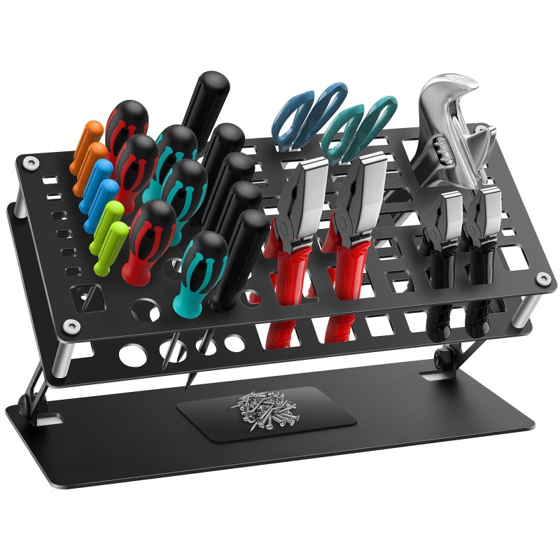 FPVERA Screwdriver Organizer Holder Angle and Height Adjustable Screwdriver Storage Rack for Desktop rc Repair Tool(Need Install) - Image 1