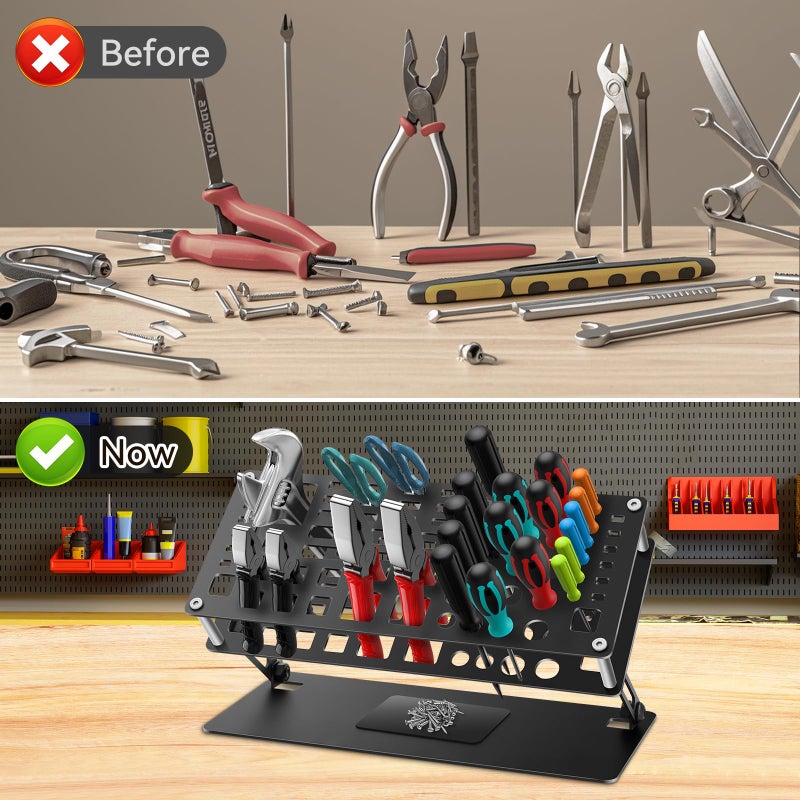 FPVERA Screwdriver Organizer Holder Angle and Height Adjustable Screwdriver Storage Rack for Desktop rc Repair Tool(Need Install) - Image 4