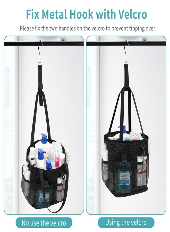 onemoky Mesh Shower Caddy Portable for College Dorm Room Essentials, Shower Tote Bag with Hanging Hook and Drawstring, Quick Dry Toiletry Bag with 6 Pockets for Bathroom, Swimming, Gym, Camping, Beach, Travel - Image 4