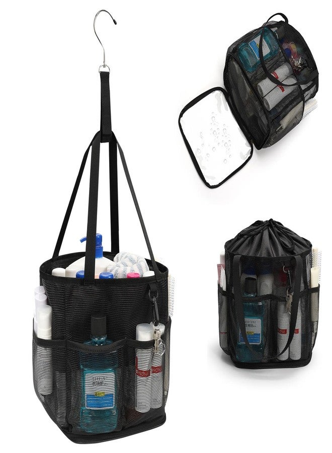 onemoky Mesh Shower Caddy Portable for College Dorm Room Essentials, Shower Tote Bag with Hanging Hook and Drawstring, Quick Dry Toiletry Bag with 6 Pockets for Bathroom, Swimming, Gym, Camping, Beach, Travel - Image 1