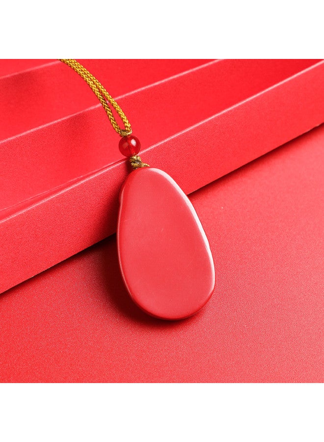 Genuine High-content Cinnabar Imperial Sand Ruyi Lock Eight Treasures Wealth Axe Premium Pendant - Image 3