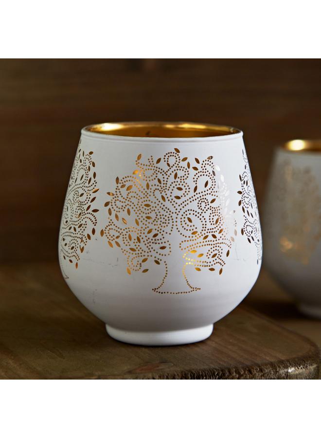 Home Box Evren 2-Piece Cutwork Tealight Candleholder Set with LED Lights - 9x9x9 cm - Image 4