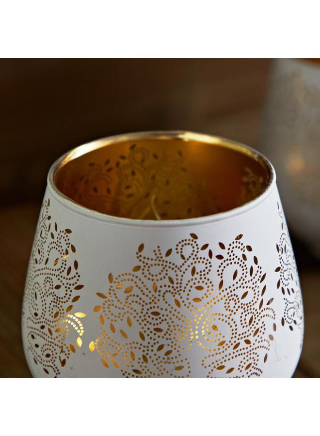 Home Box Evren 2-Piece Cutwork Tealight Candleholder Set with LED Lights - 9x9x9 cm - Image 5