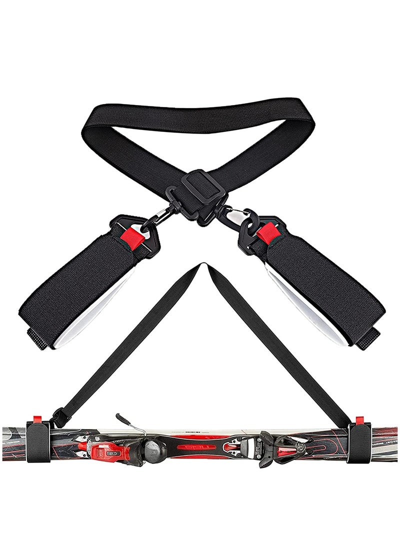 Excefore Snowboard and Boot Carrier Straps, Adjustable Ski Shoulder Carrier, Features Cushioned Shoulder Sling, Effortlessly Transport Your Ski Gear Everywhere You Go (Ski Carrier, 2 Pack)  - Image 1