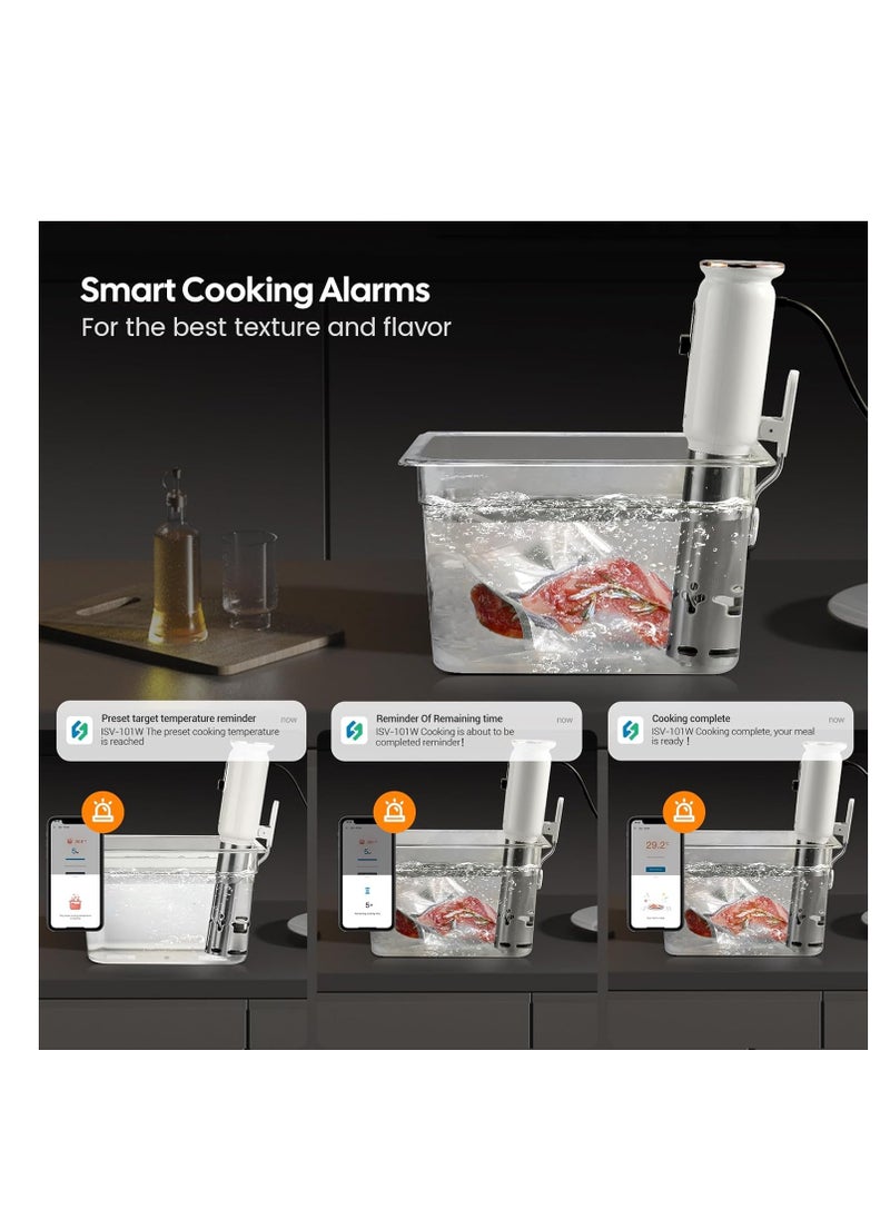 INKBIRD - INKBIRD WiFi Sous Vide Machine ISV-101W 1000 Watts Sous Vide Cooker 3D Water Circulation Heating with App Preset Menus Cooking Booking Function Cooking... - Image 1