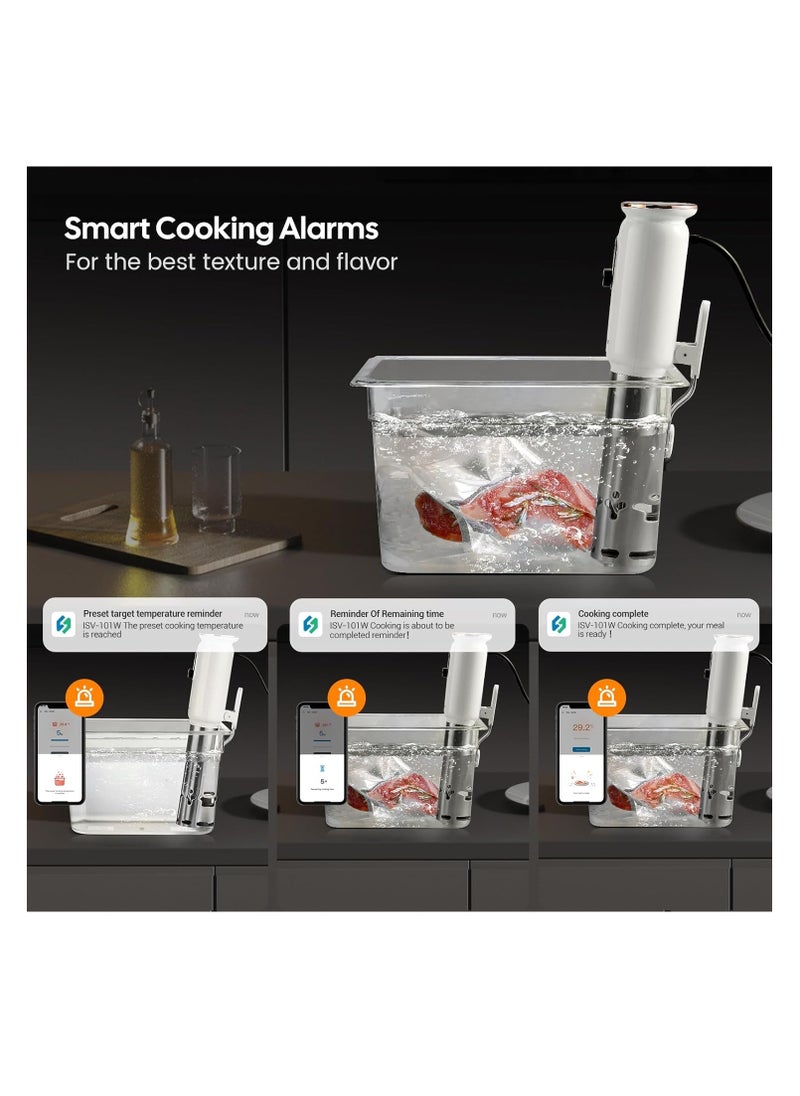 INKBIRD - INKBIRD WiFi Sous Vide Machine ISV-101W 1000 Watts Sous Vide Cooker 3D Water Circulation Heating with App Preset Menus Cooking Booking Function Cooking... - Image 1