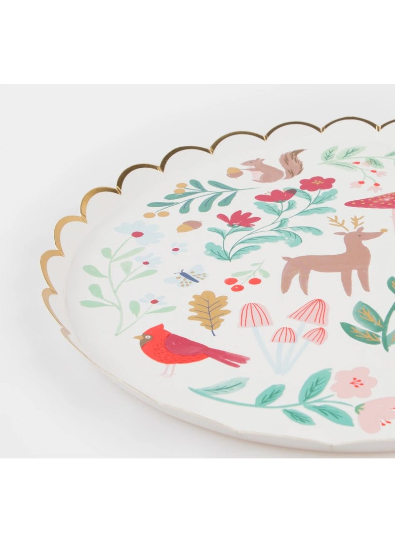 Meri Meri - - Winter Woodland Dinner Plates - Forest Plate (L) (Piece of 8) - Image 1