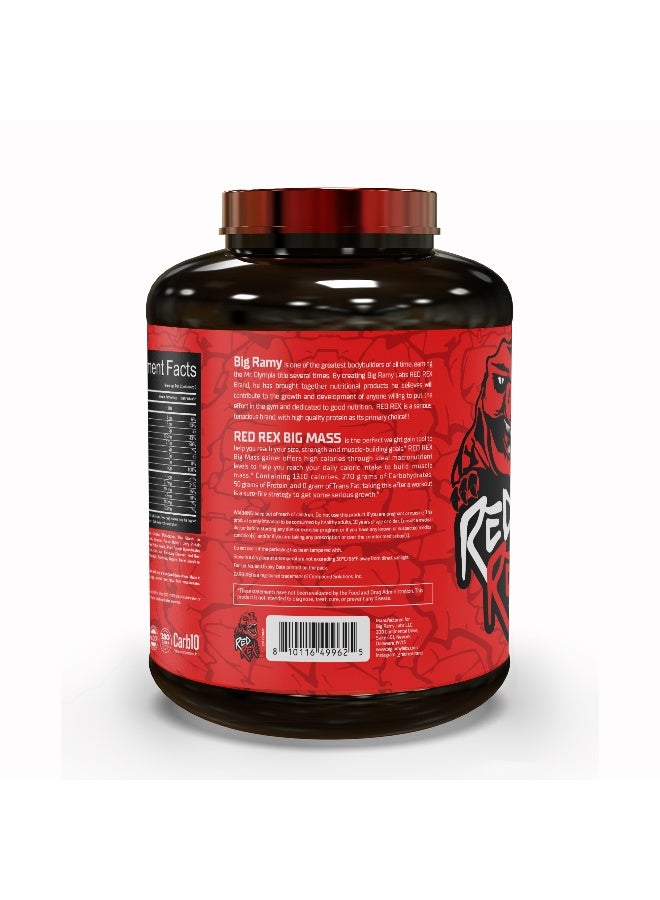 RED REX Big Mass Gainer Powder - Strawberry Flavor - 6lb (2.72kg) - for Muscle Growth & Recovery - Image 3