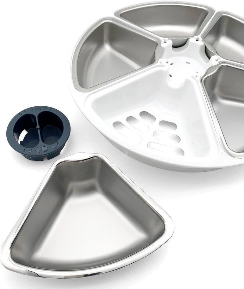 Cat Mate Stainless Steel Inserts x 5 for Five-meal Automatic Pet Feeder (Bowls Only) - Image 2