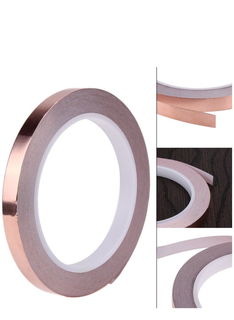 Copper Foil Tape(2pcs,20mm),Single-Sided Conductive Copper Tape with Adhesive for EMI Shielding,Slug Repellent,Paper Circuits,Electrical Repairs,Grounding  - Image 3