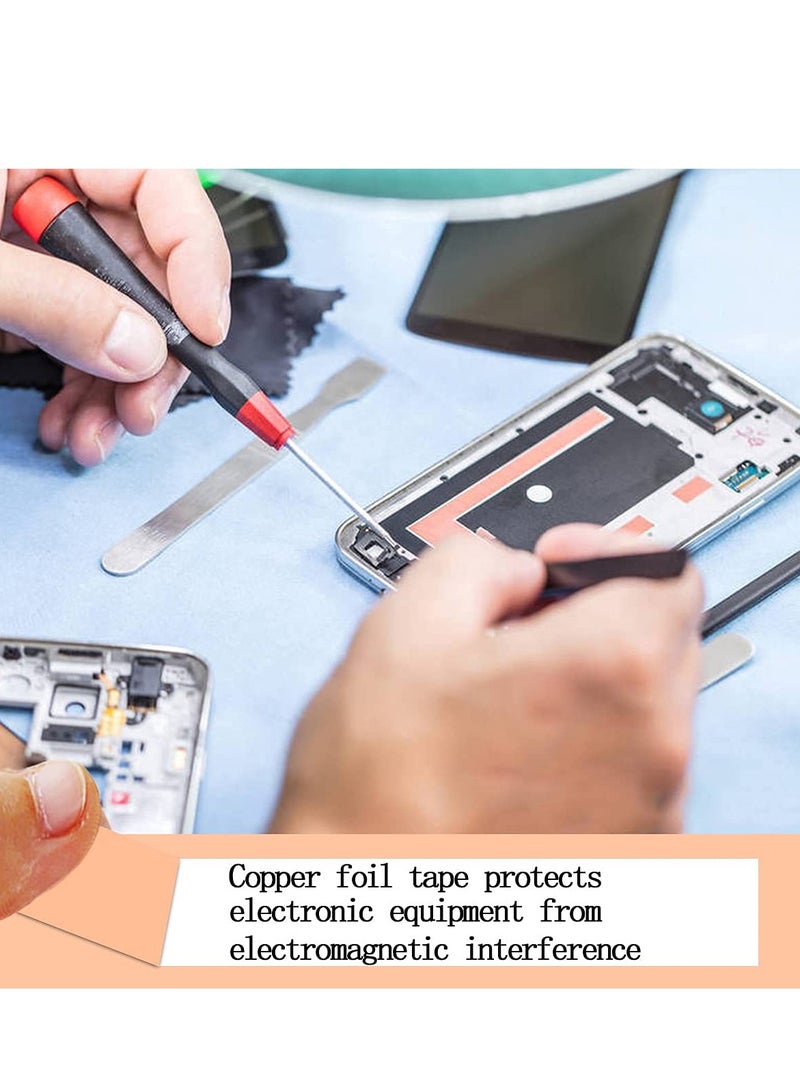 Copper Foil Tape(2pcs,20mm),Single-Sided Conductive Copper Tape with Adhesive for EMI Shielding,Slug Repellent,Paper Circuits,Electrical Repairs,Grounding  - Image 5