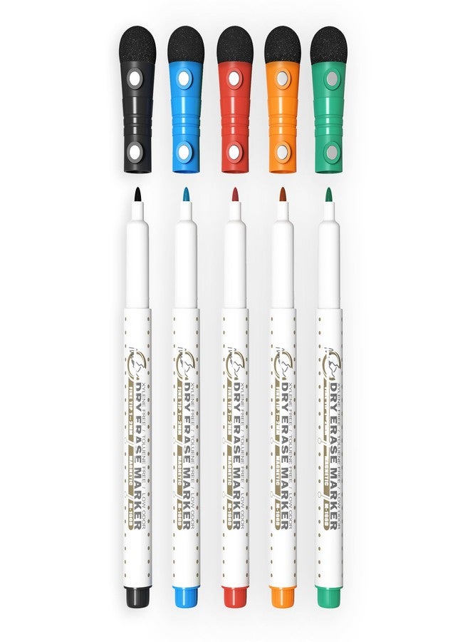 Mag-Fancy Magnetic Dry Erase Whiteboard Markers, 1mm Fine Tip, 5 Pack Classic - Image 1