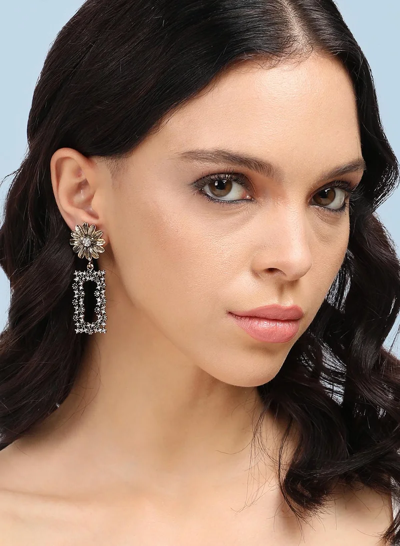 SOHI Daisy Intricate Geometric Artificial Drop Earring Jewellery