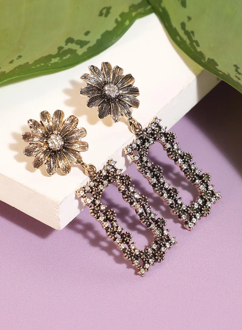SOHI Daisy Intricate Geometric Artificial Drop Earring Jewellery