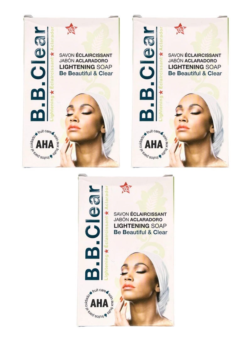 B.B.clear Lightening Body Soap 190g - Pack of 3 - Image 1