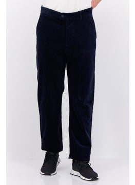 GANT Men Regular Fit Solid Corduroy Pants, Navy Blue  - Image 1