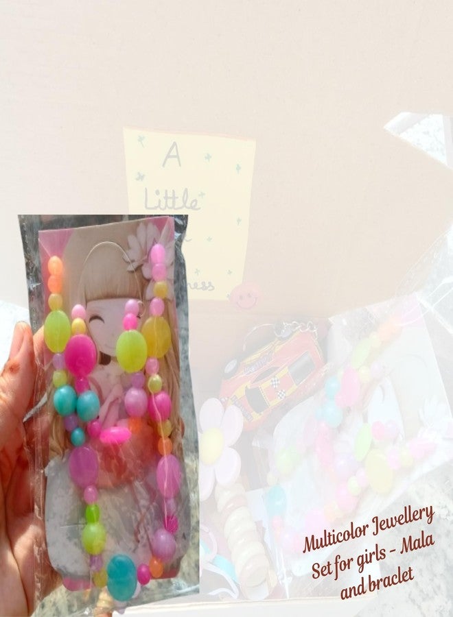 Gift Hamper Box for Girls Age 3-12 Years | Jewellery & Hair Accessories Combo Set with Toy Car Keychain | Birthday Return Gift for Kids Girls - Image 3
