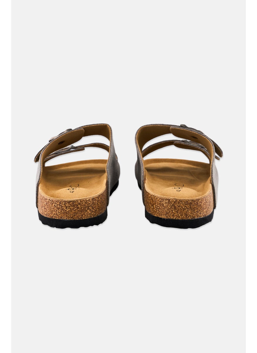 Algspar Men Buckle Slip On Cork Sandals, Grey  - Image 2