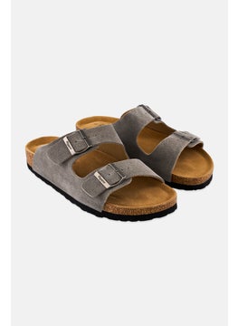 Algspar Men Buckle Slip On Cork Sandals, Grey  - Image 1