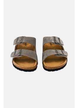 Algspar Men Buckle Slip On Cork Sandals, Grey  - Image 4