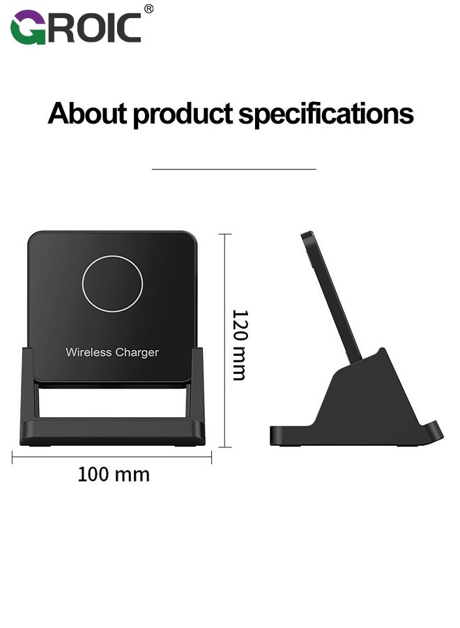 15W Wireless Charger Stand, Separable Fast Charging Dock Station Desktop, 3 in 1 Mobile Phone Charging Dock/Stand for Type C, iPhone Series